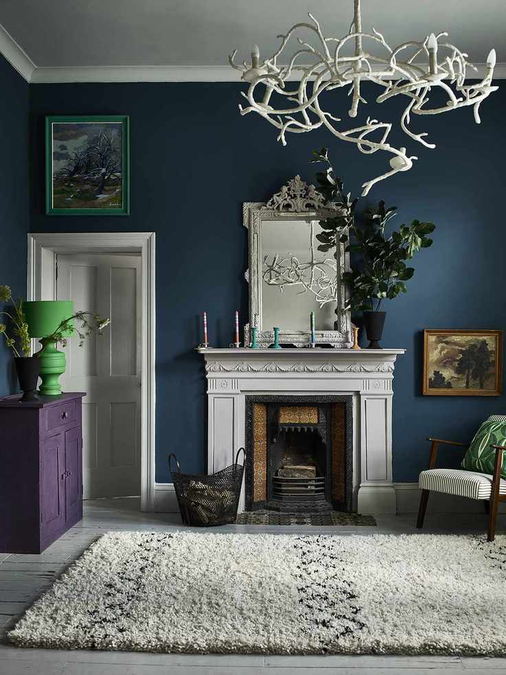 Fireplace tile ideas and painted surround by Annie Sloan