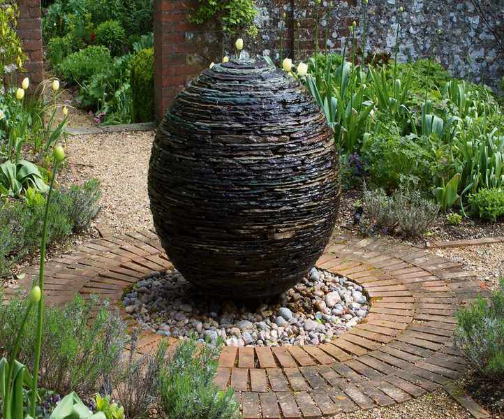 round garden fountain