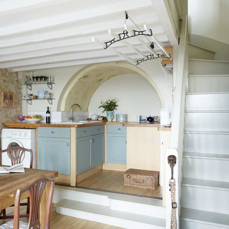 cottage stairs in kitchen in cottage staircase ideas