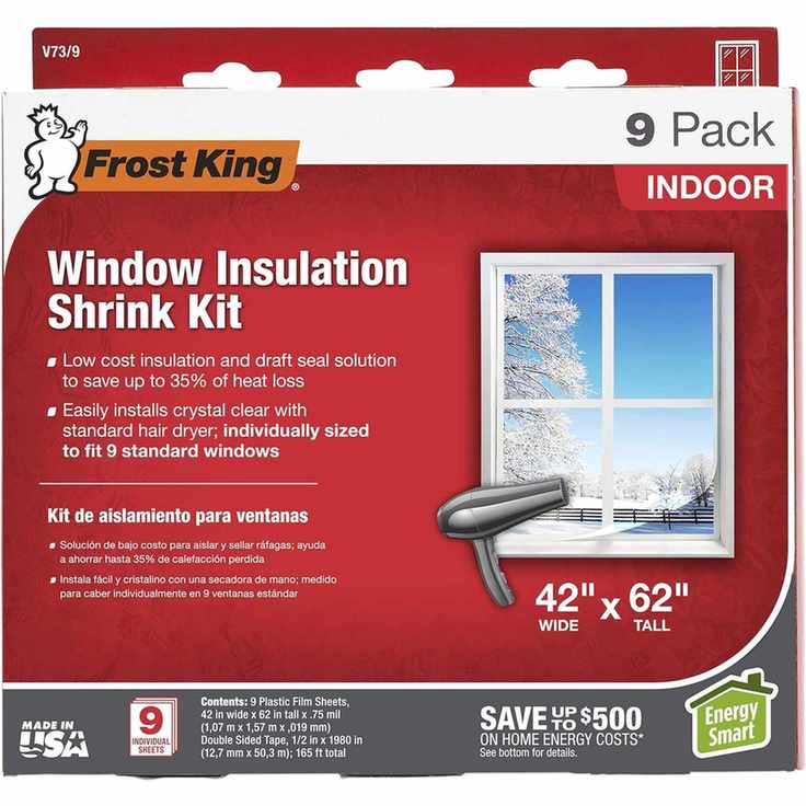 A red box of Frost King window insulation kit