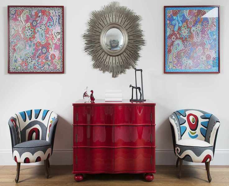 red sideboard