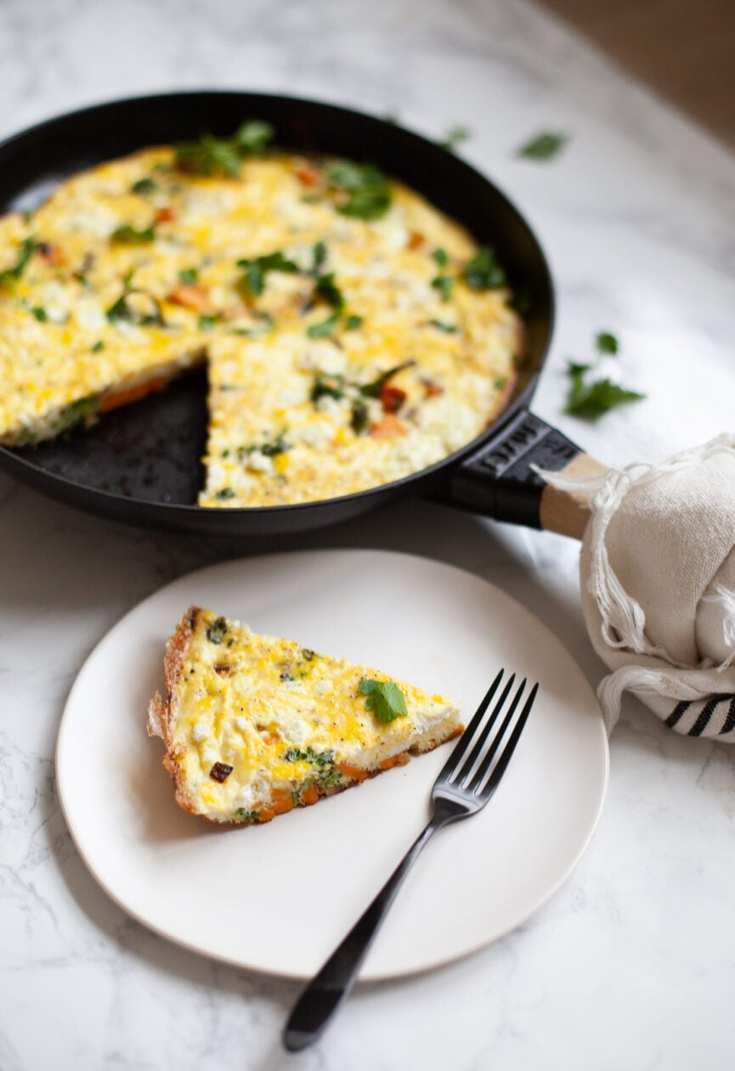 vegetable drawer goat cheese frittata