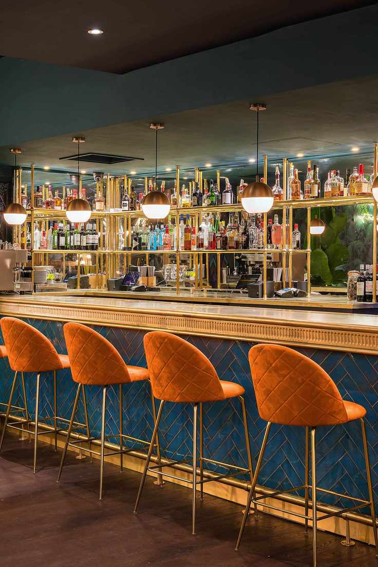 Stylish basement bar