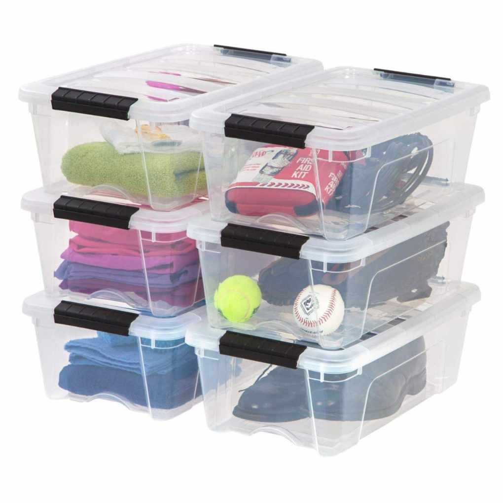 IRIS USA 13 Qt Stackable Plastic Storage Bins with Lids