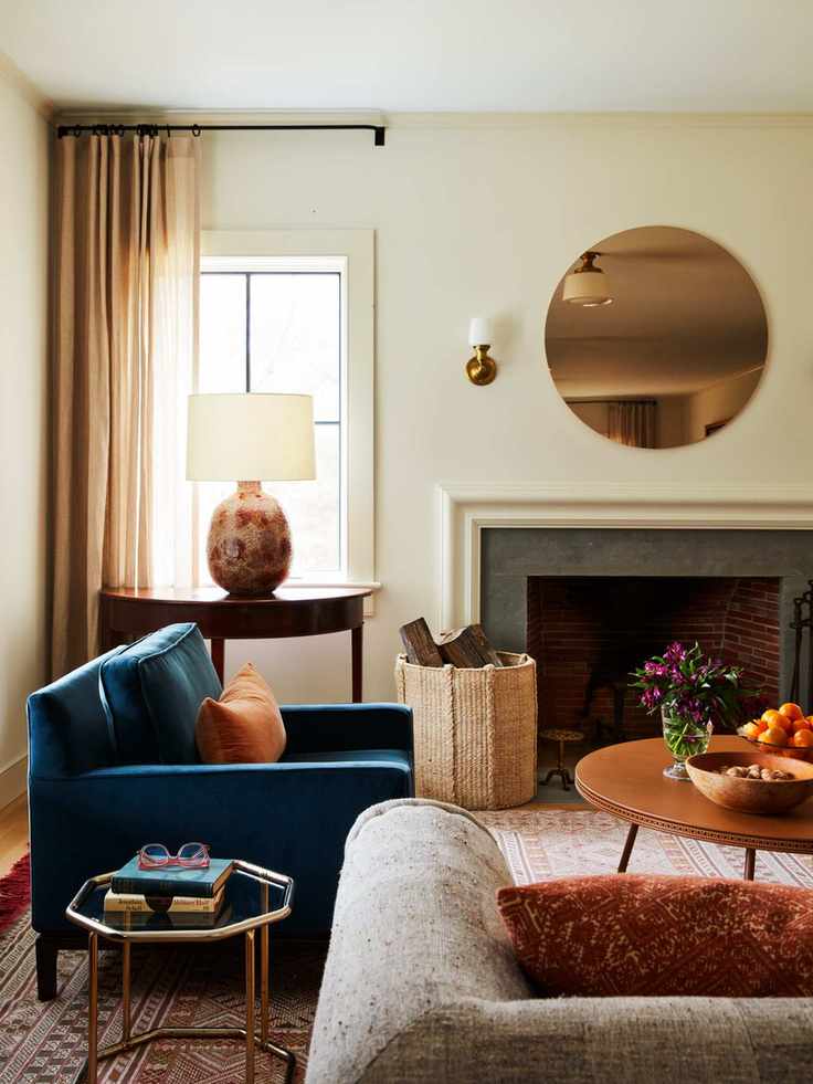 Cozy living room with fireplace