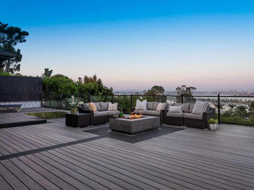 deck at sunset