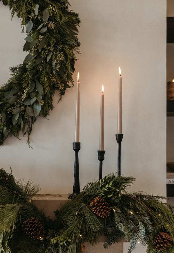 Holiday Decor 2023-Christmas Mantel with candles