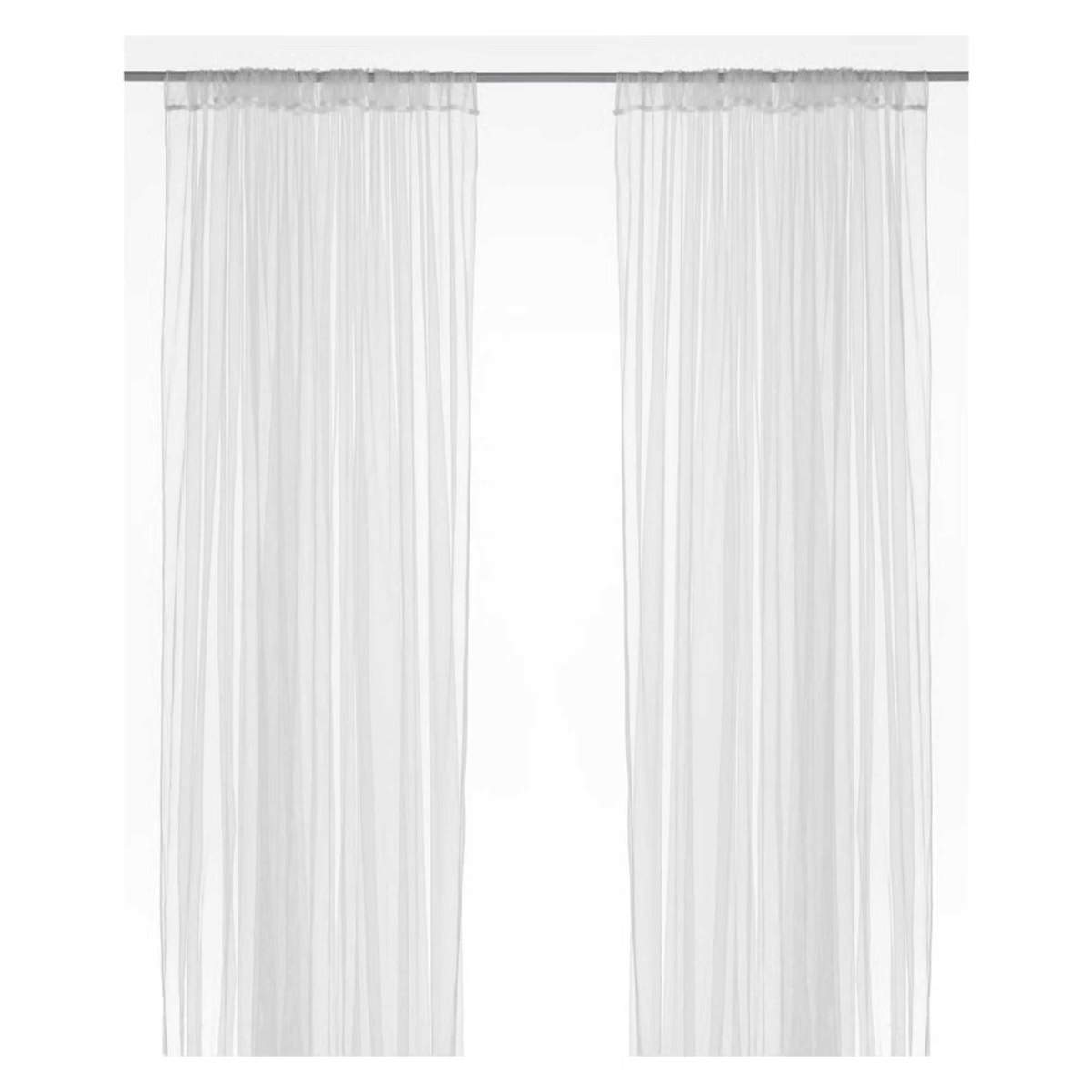 White IKEA sheer curtains
