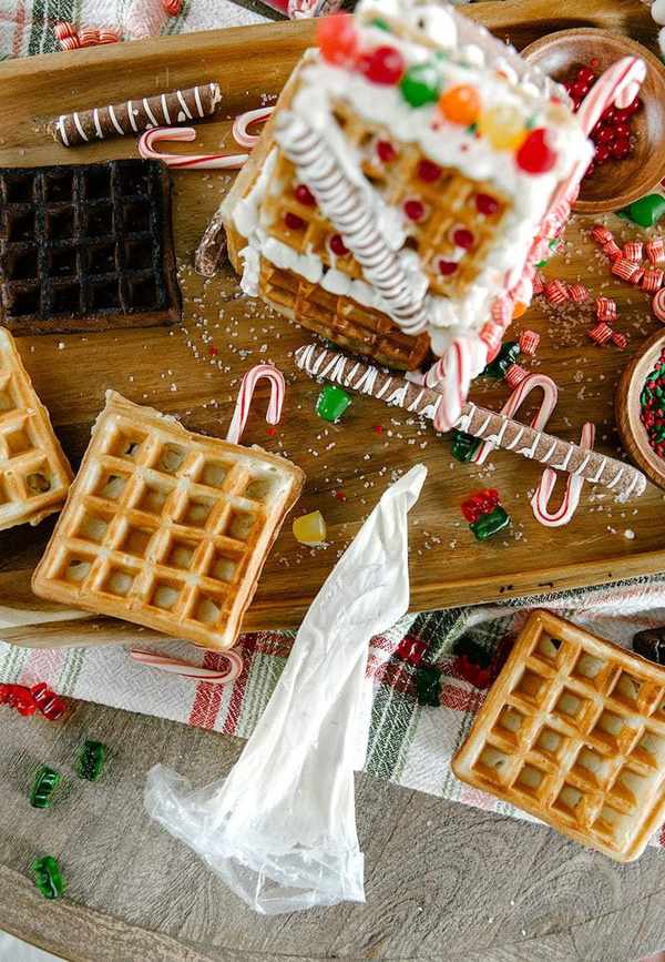 Delicious Waffle Gingerbread House