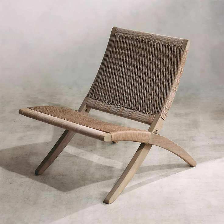folding wicker outdoor armchair