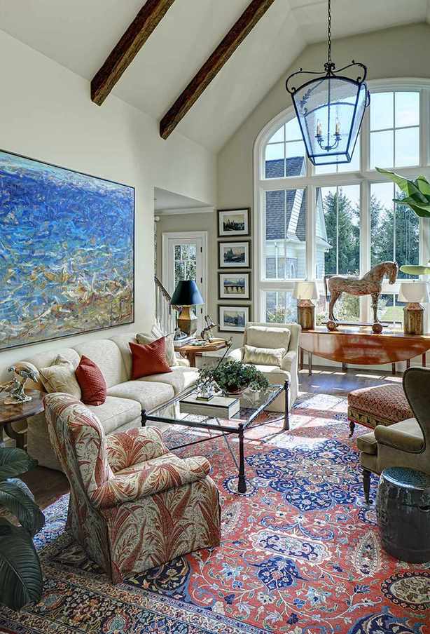 Elegant living room featuring antiques