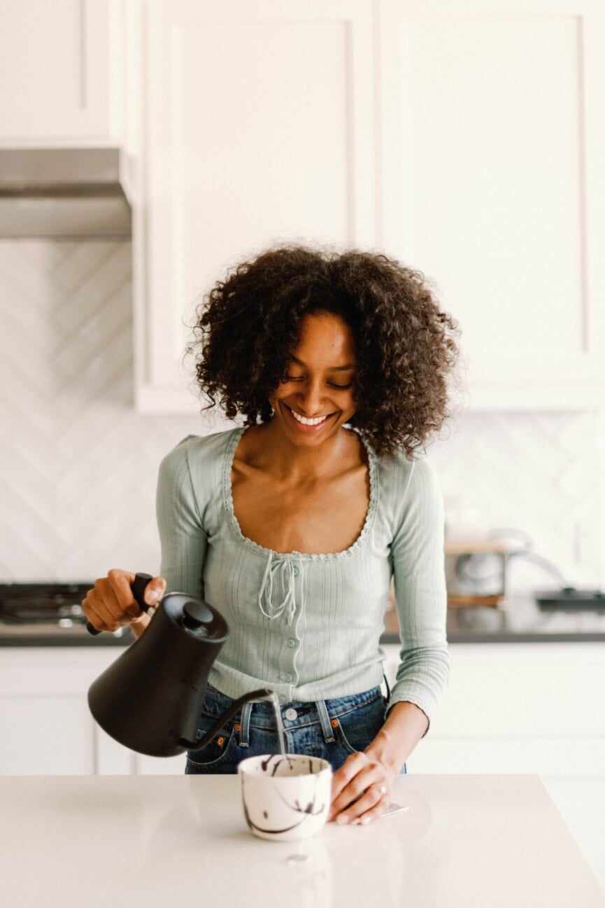 pouring morning coffee