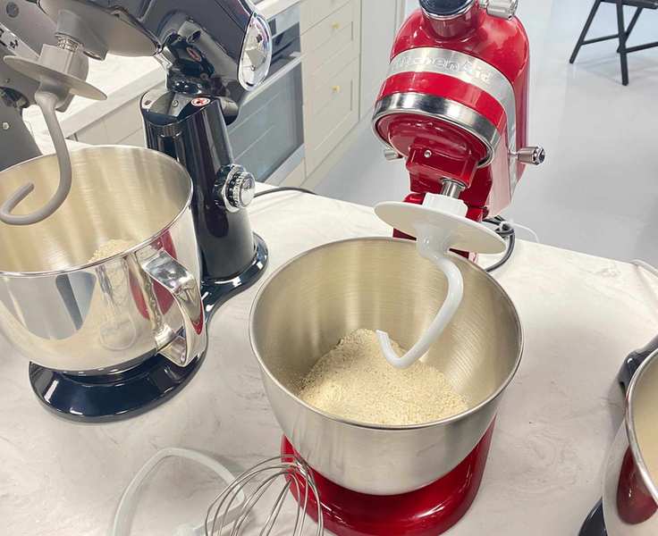 Image of KitchenAid Artisan Mini Stand Mixer during breadmaking