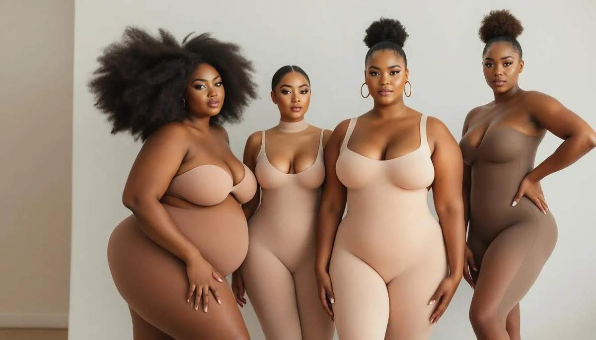 Different body types with recommended shapewear options.