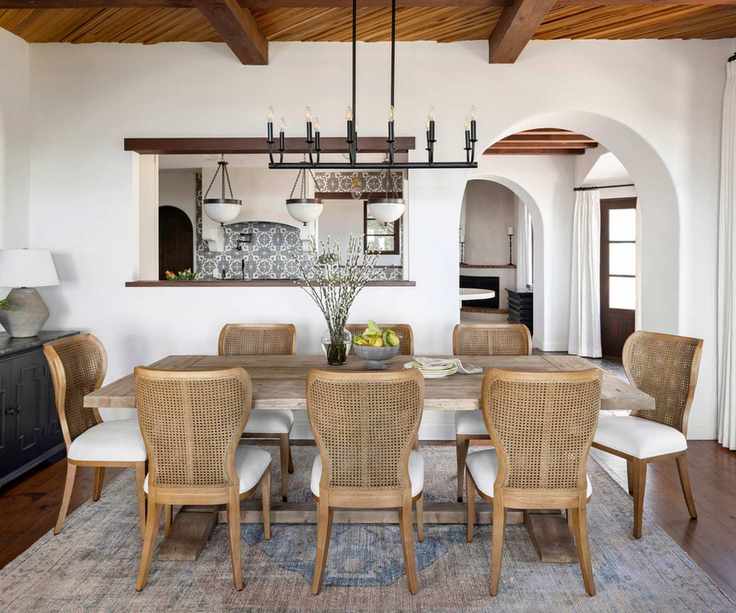 White dining room painted in Snowbound