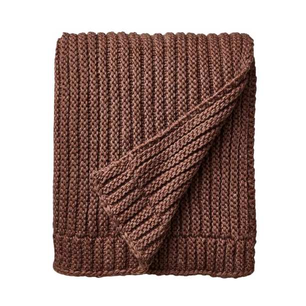Rib Knit Throw Burgundy