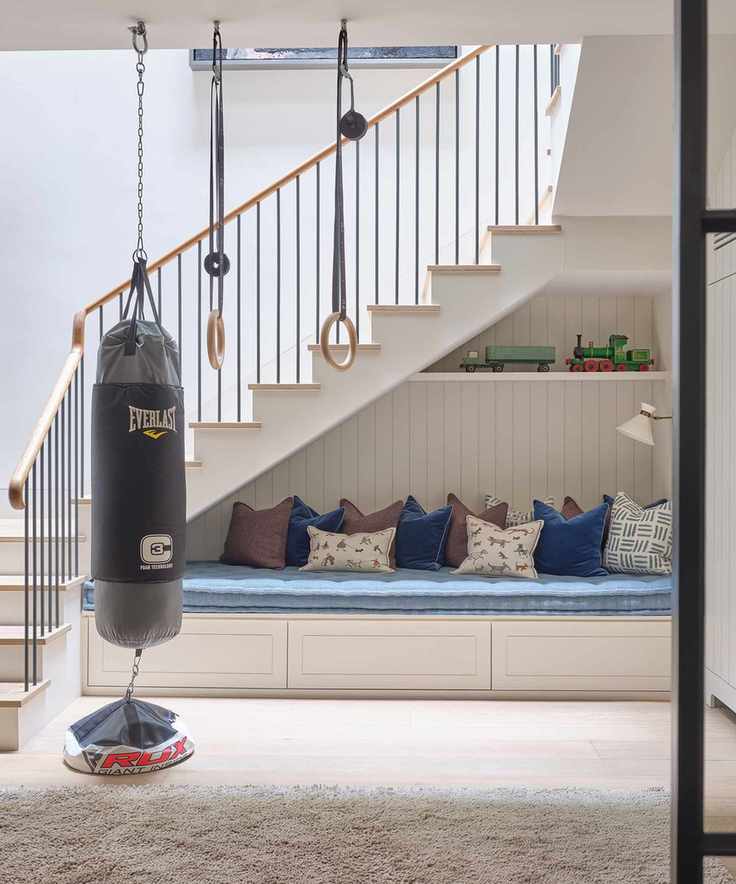 Basement with gym area