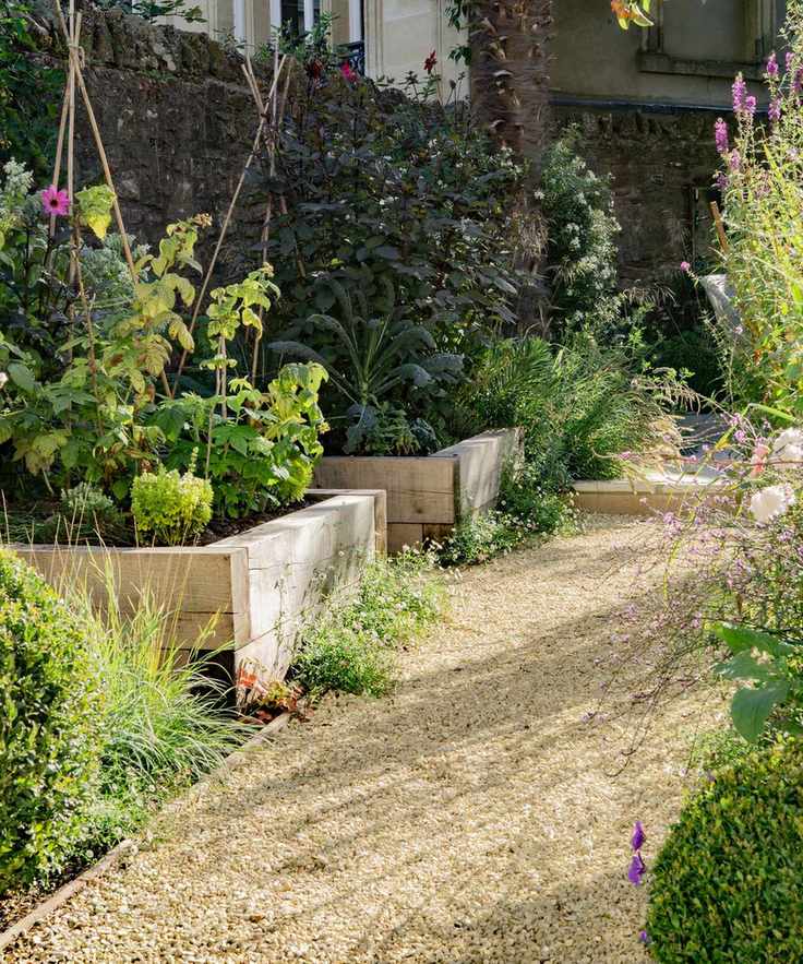 Raised beds in a kitchen garden