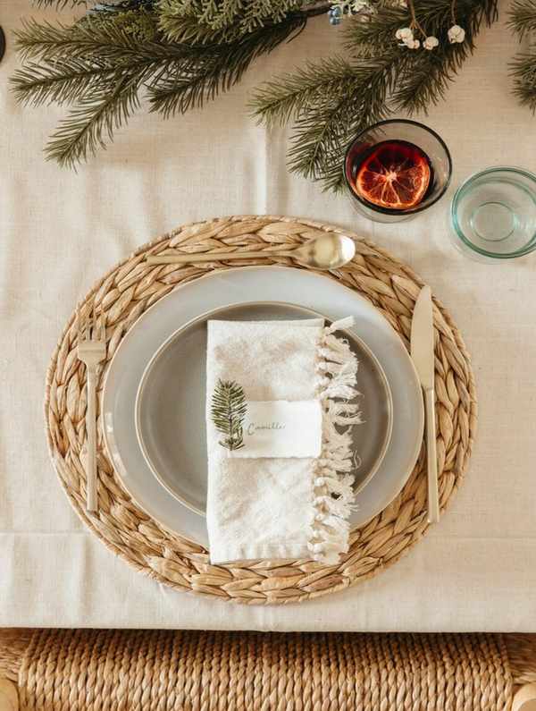 Stylish holiday table setting