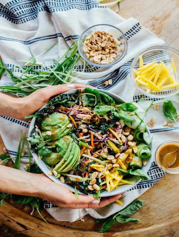 Thai Chicken Salad with Spicy Peanut Dressing
