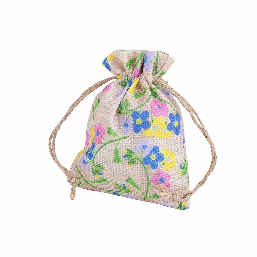 Mini Floral Print Burlap Drawstring Bags Walmart