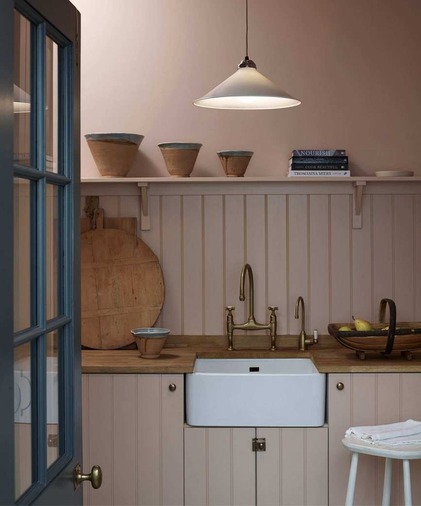 Kitchen with beadboard paneling