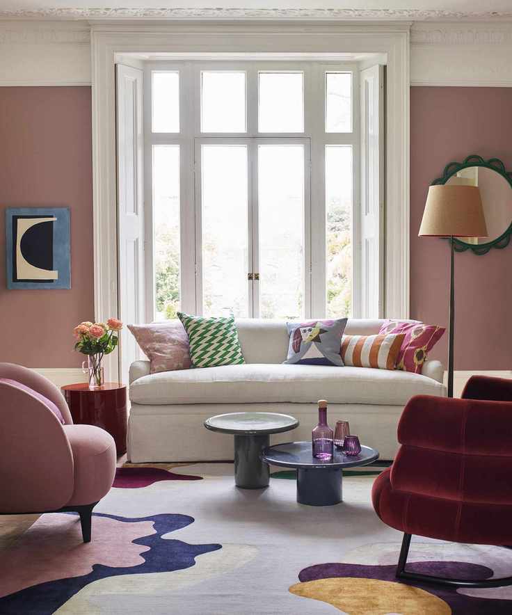 Living room with colorful accessories