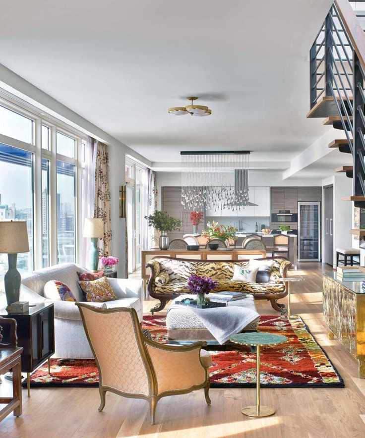 Modern apartment with traditional furniture