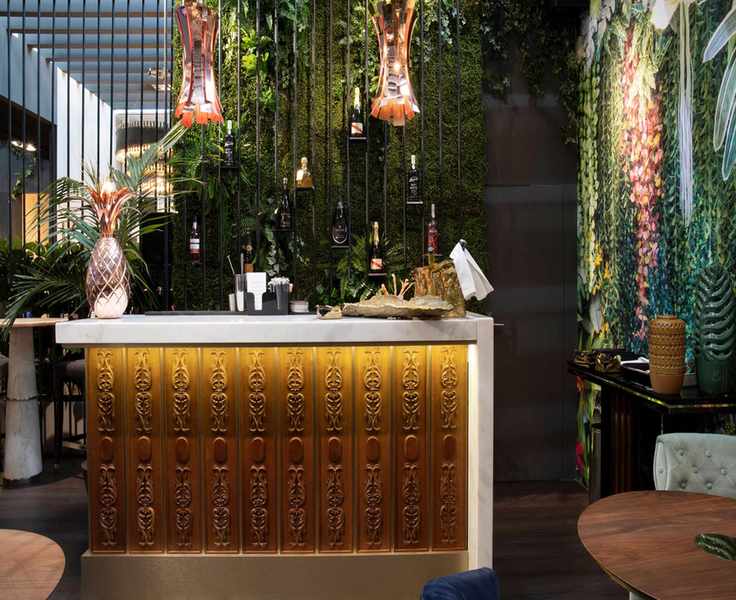 Stylish basement bar