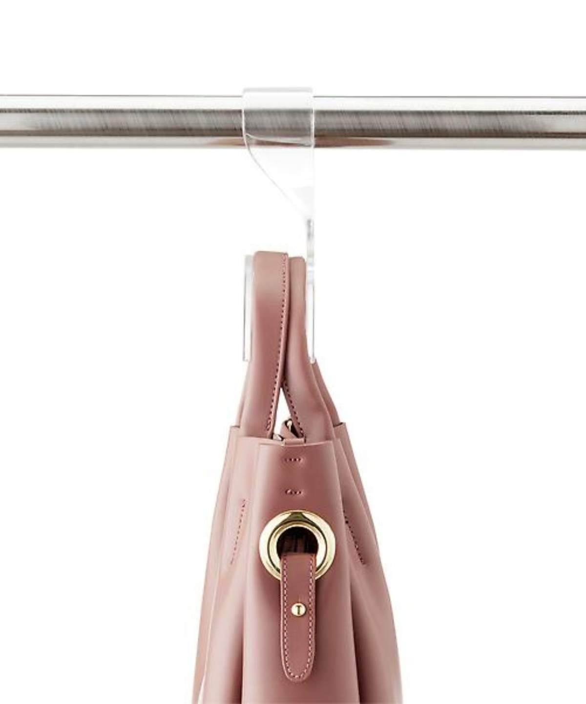 A hanging purse organizer