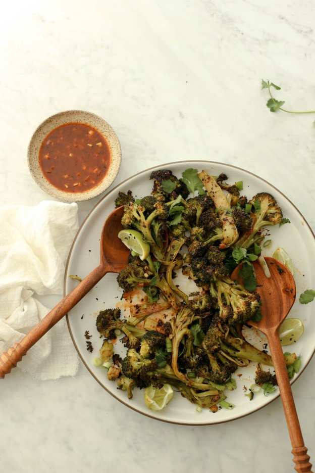 Crispy Sweet and Spicy Roasted Broccoli