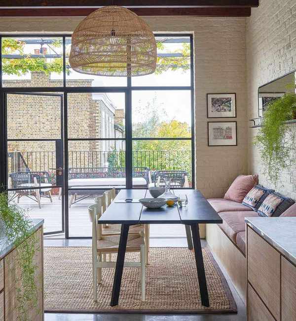Kitchen with banquette seating