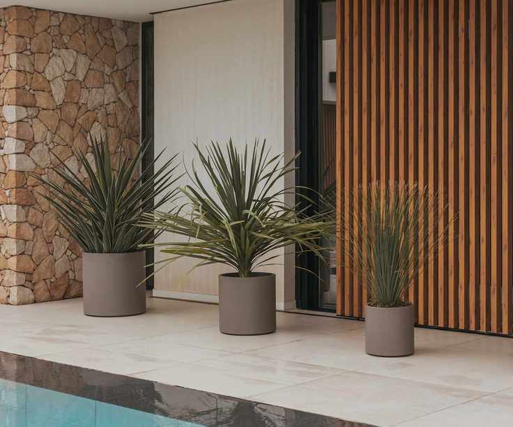 HORTENSIA pots surrounding a pool