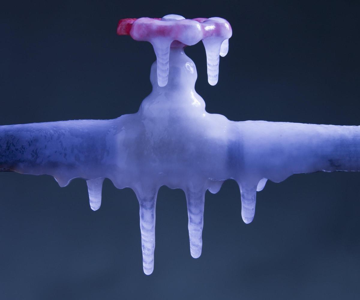 Frozen irrigation system pipes