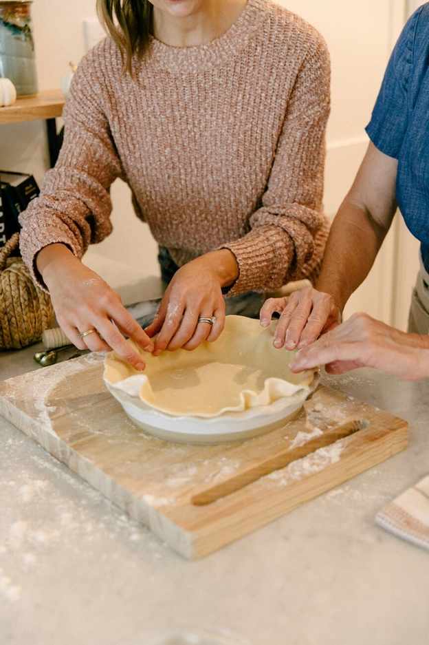 Baking pies together