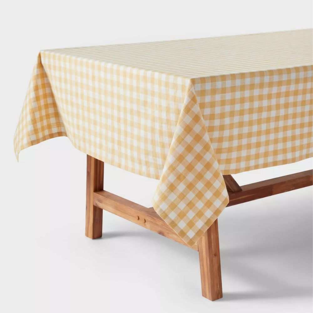 Cotton Gingham Tablecloth Yellow - Threshold™