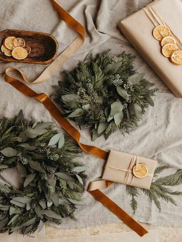 Holiday Decor with Kraft Paper Presents