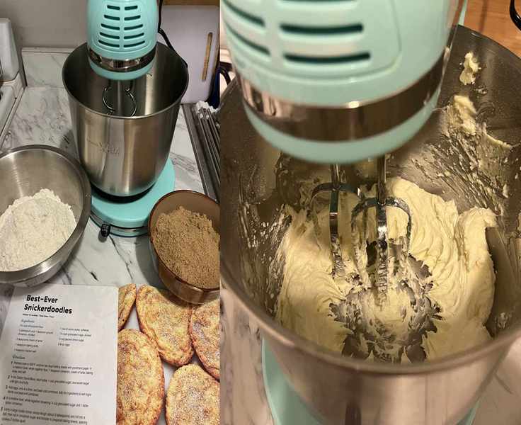 Delish by Dash Stand Mixer creaming butter and sugar