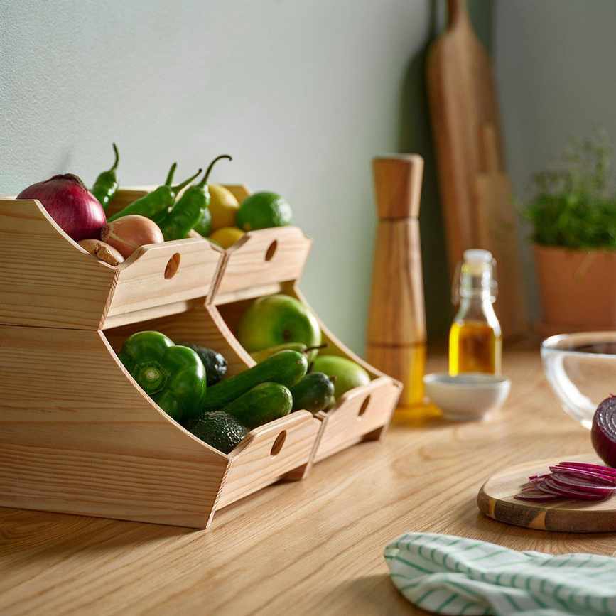 Chokladhaj Food Storage Box, Set of 2 - Wood