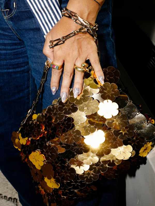 Sparkly purse maximalist nails