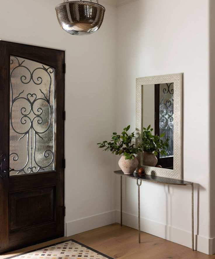 wrought iron detail in front door entryway