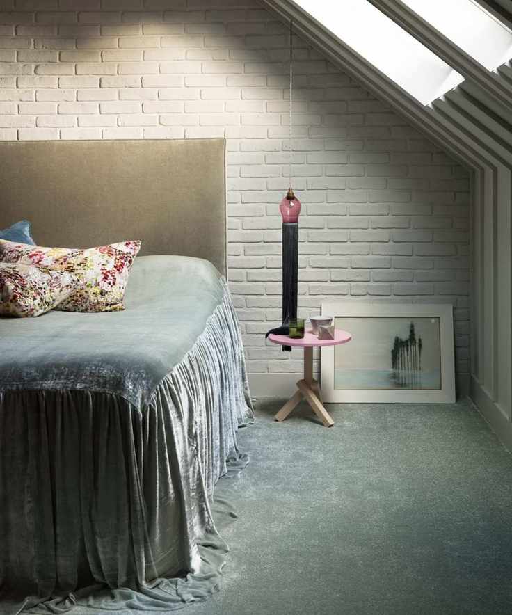 Grey plush carpet in a stylish bedroom