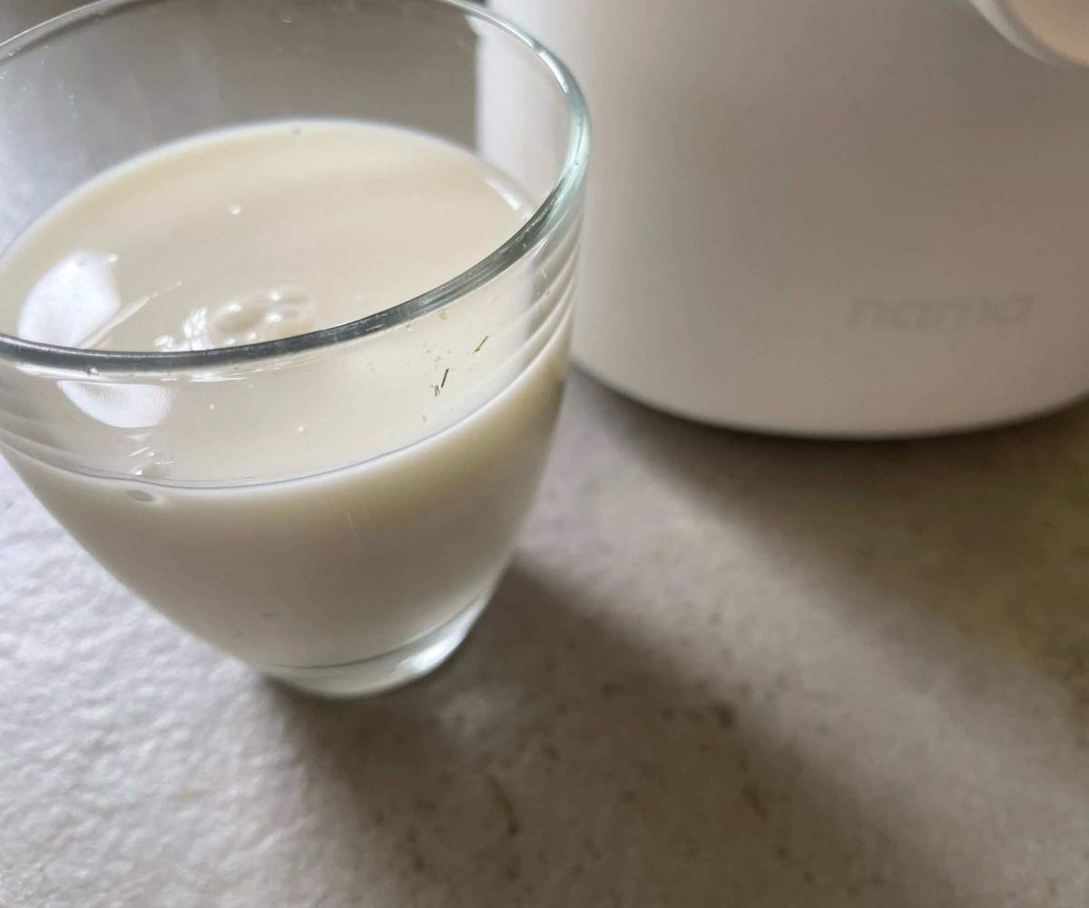 Almond milk made in the Nama J3 Juicer