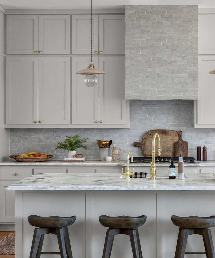 A neutral-toned kitchen design