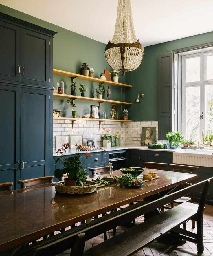 Kitchen with elegant lighting