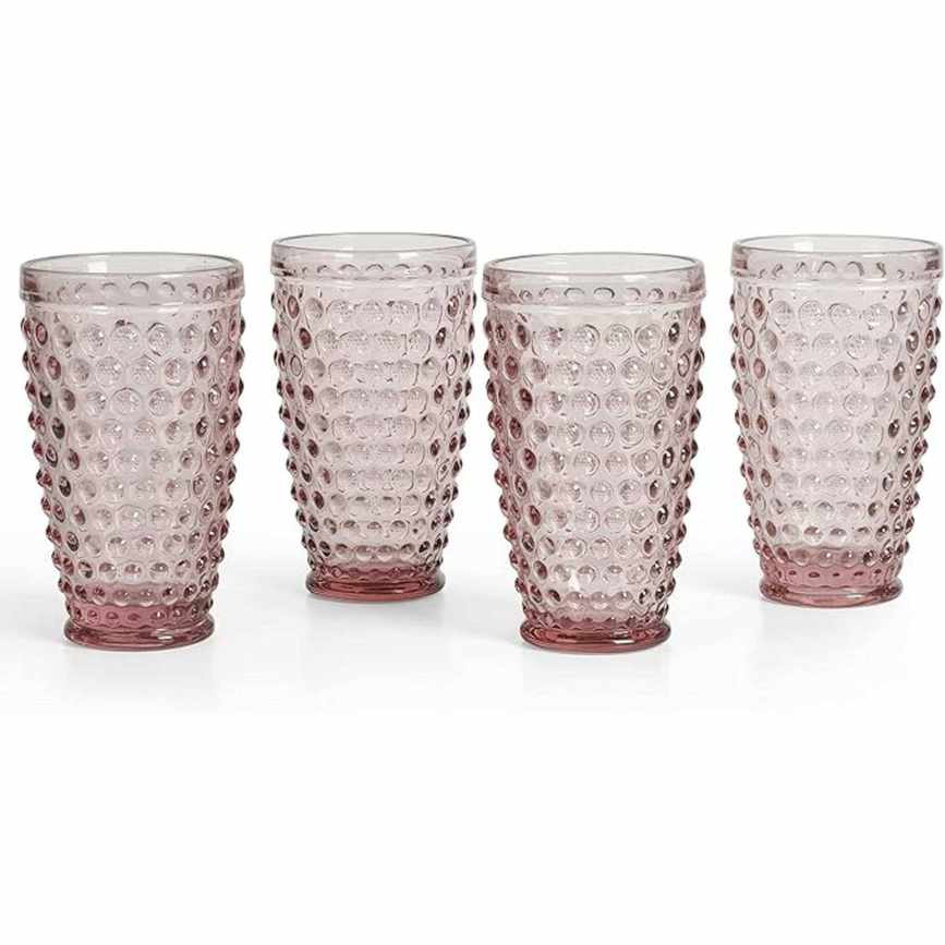 Chauncey 4-Pack Hobnail Glass Tumblers, 14.3 oz