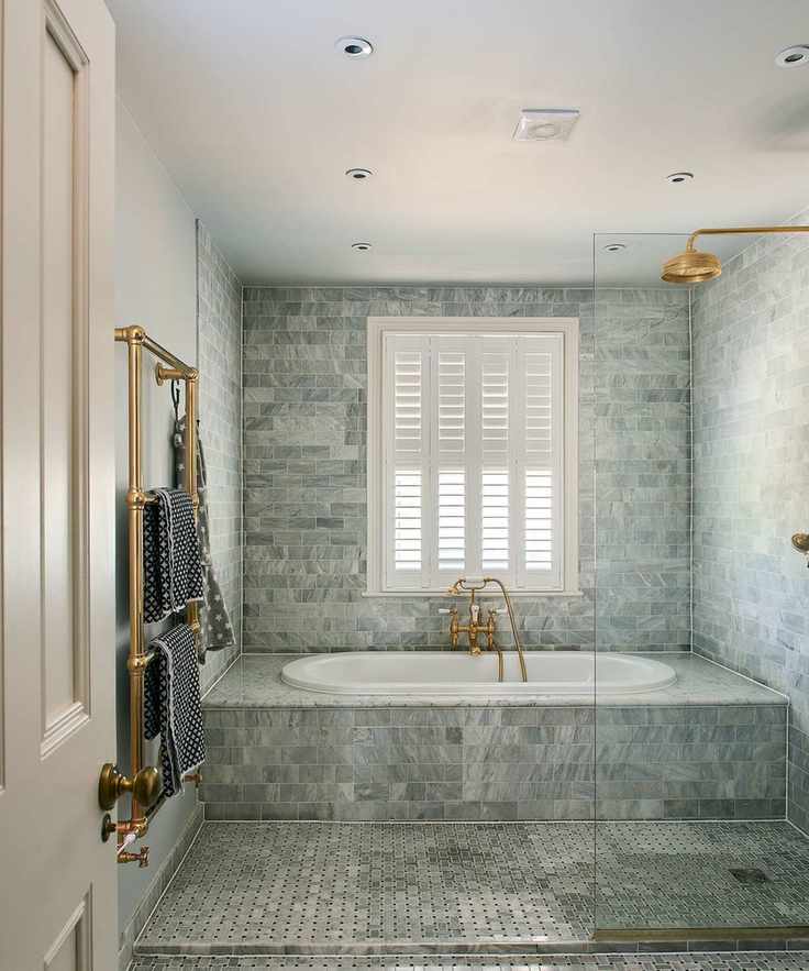 Bathroom with ceiling spotlights