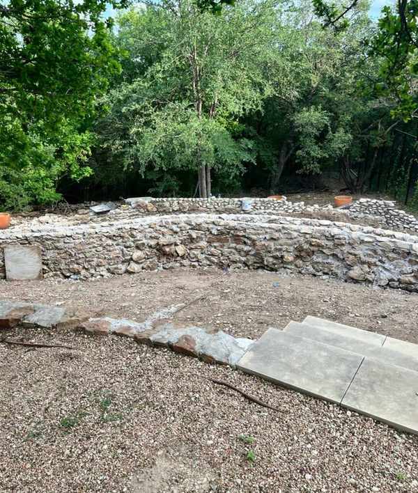 backyard garden transformation - leveling land