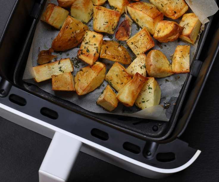 Crispy potato squares in the air fryer