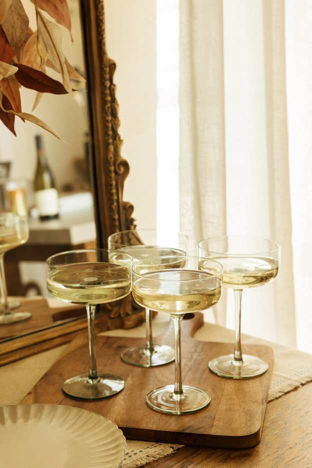 Vintage coupe glassware for fall.